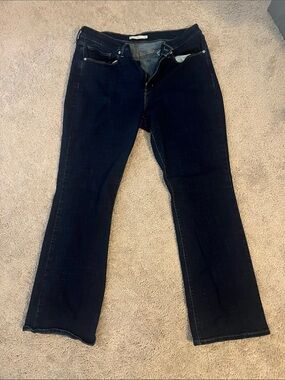 Women's Dark Blue Flare Jeans with Subtle Stretch